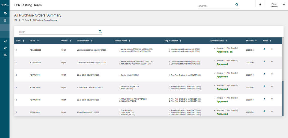 TYASuite Vendor Management Software screenshot 4