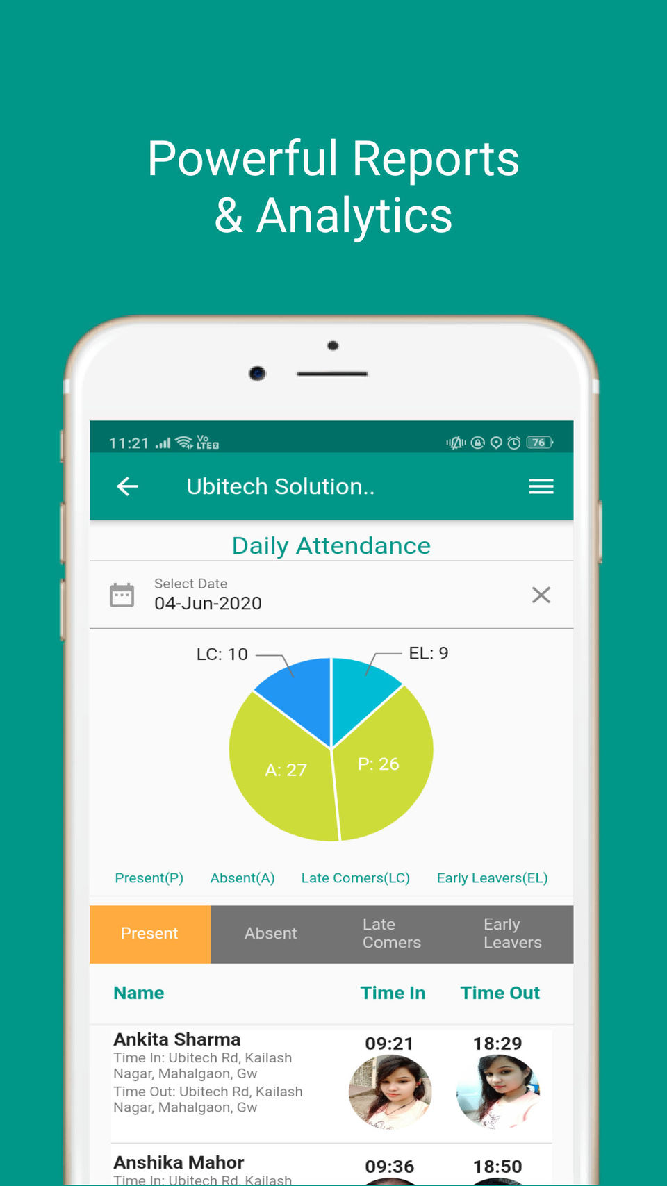 ubiAttendance screenshot 1
