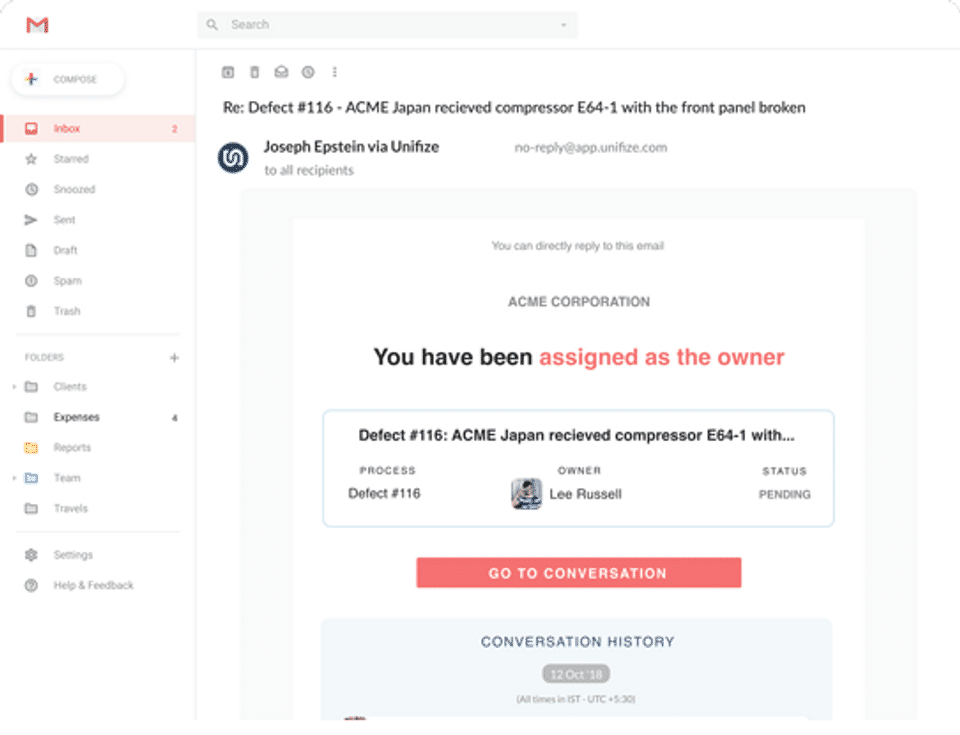 Unifize screenshot 2