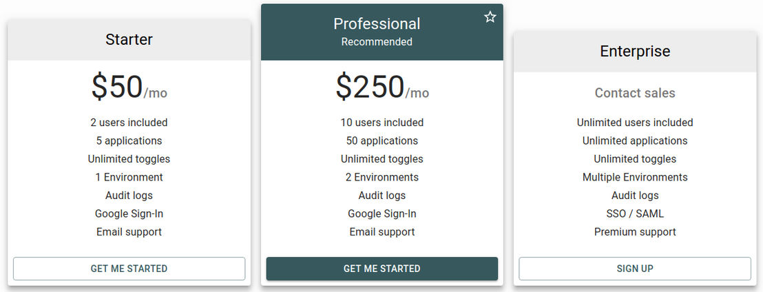 Unleash Hosted pricing 1