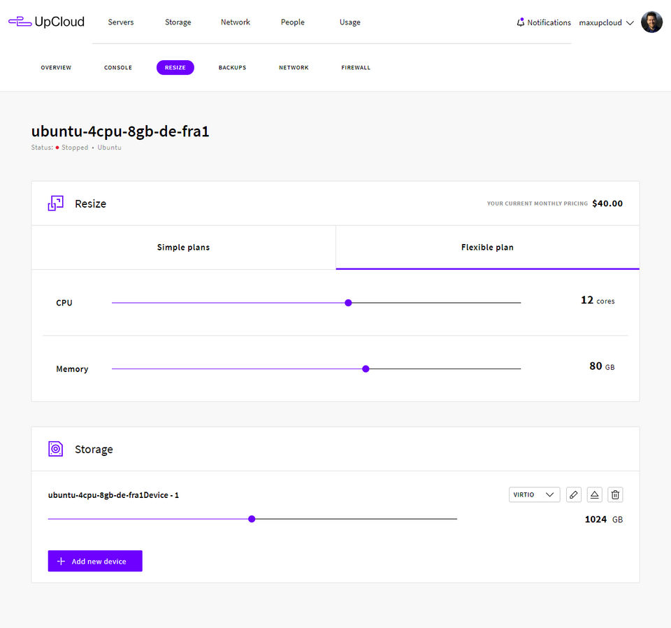UpCloud screenshot 1