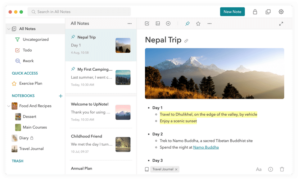 UpNote screenshot 2