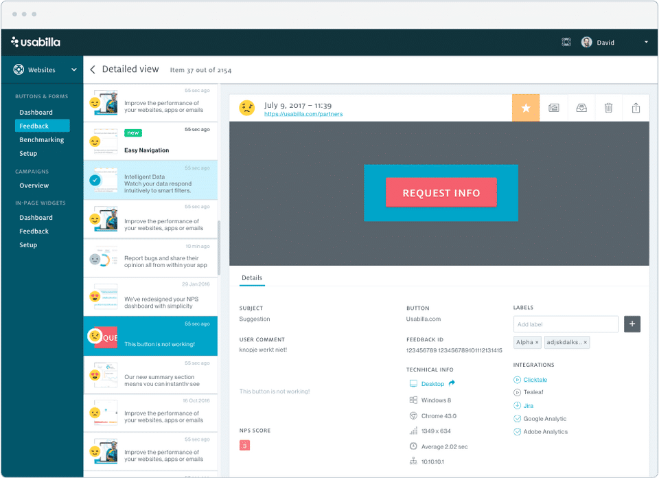 Usabilla screenshot 3