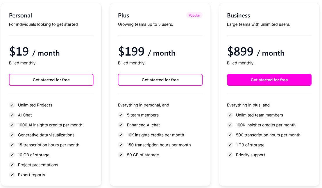 User Evaluation pricing 2