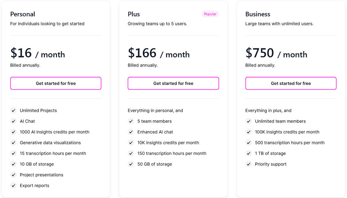 User Evaluation pricing 1