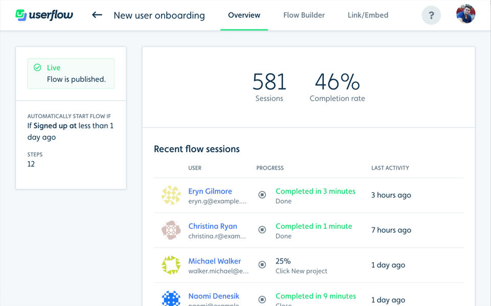 Userflow screenshot 1