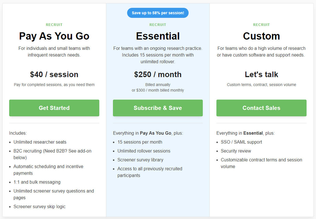 User Interviews pricing 2
