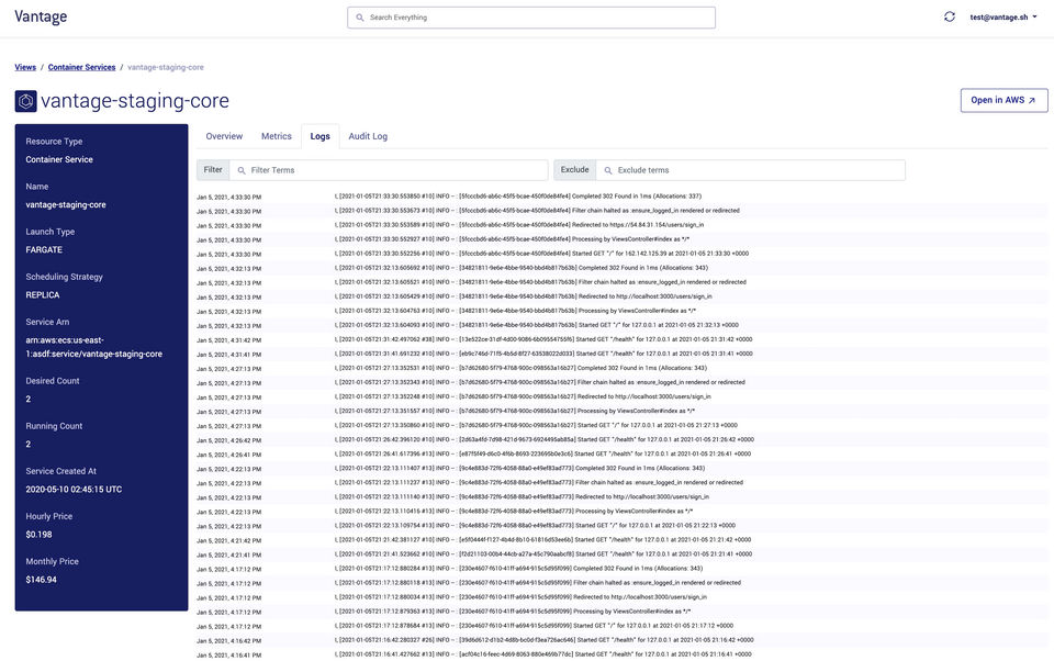 Vantage screenshot 1