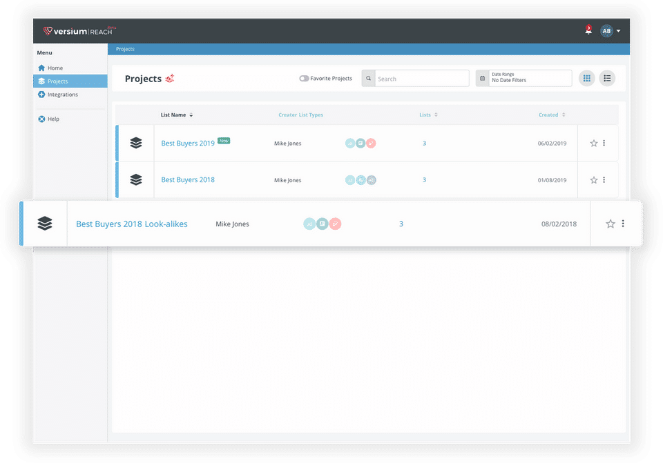 Versium REACH screenshot