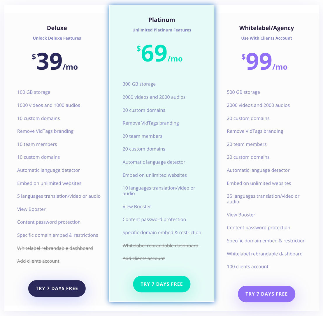 VidTags pricing