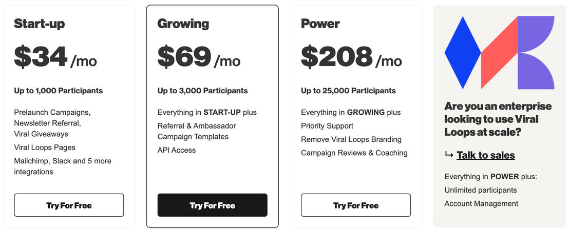 Viral Loops pricing
