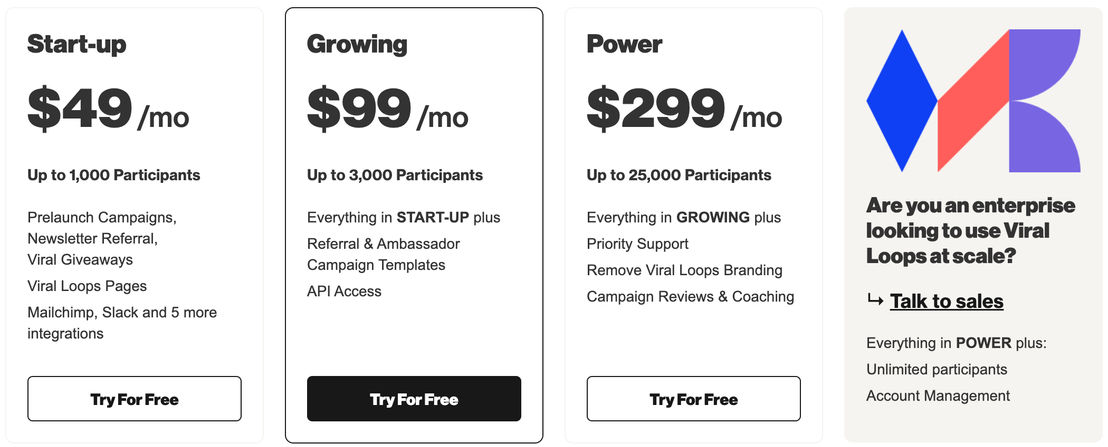 Viral Loops pricing