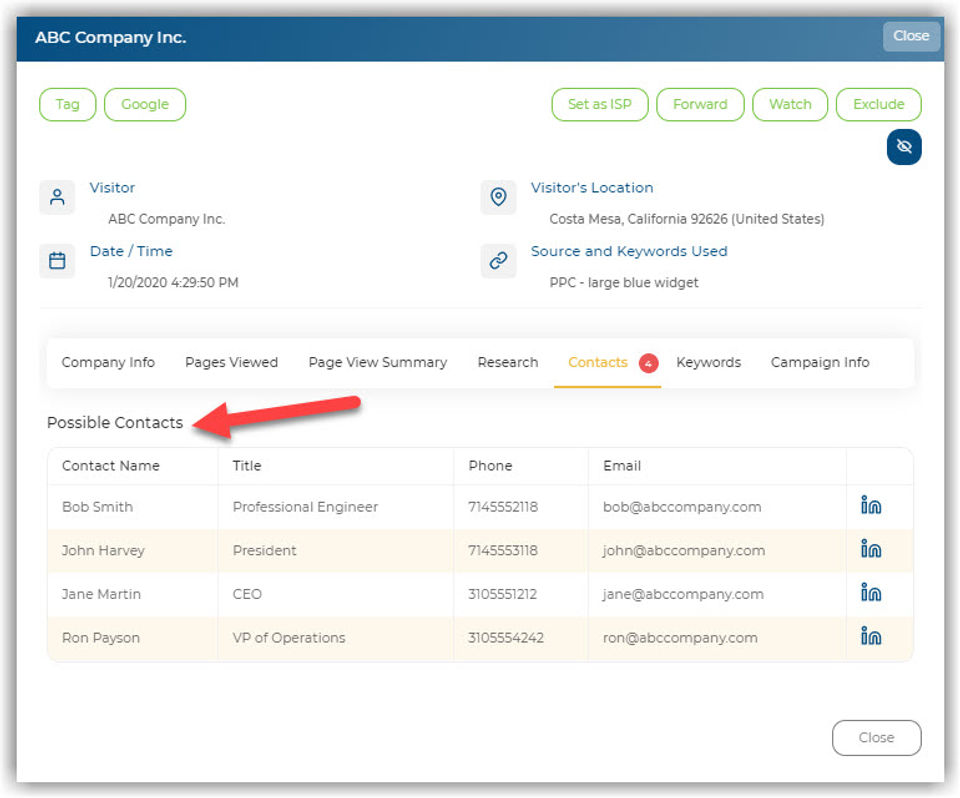 Visual Visitor Sales Intelligence screenshot 3