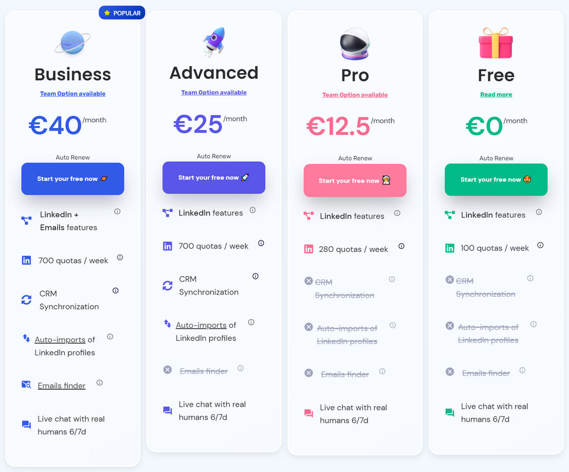 Waalaxy pricing
