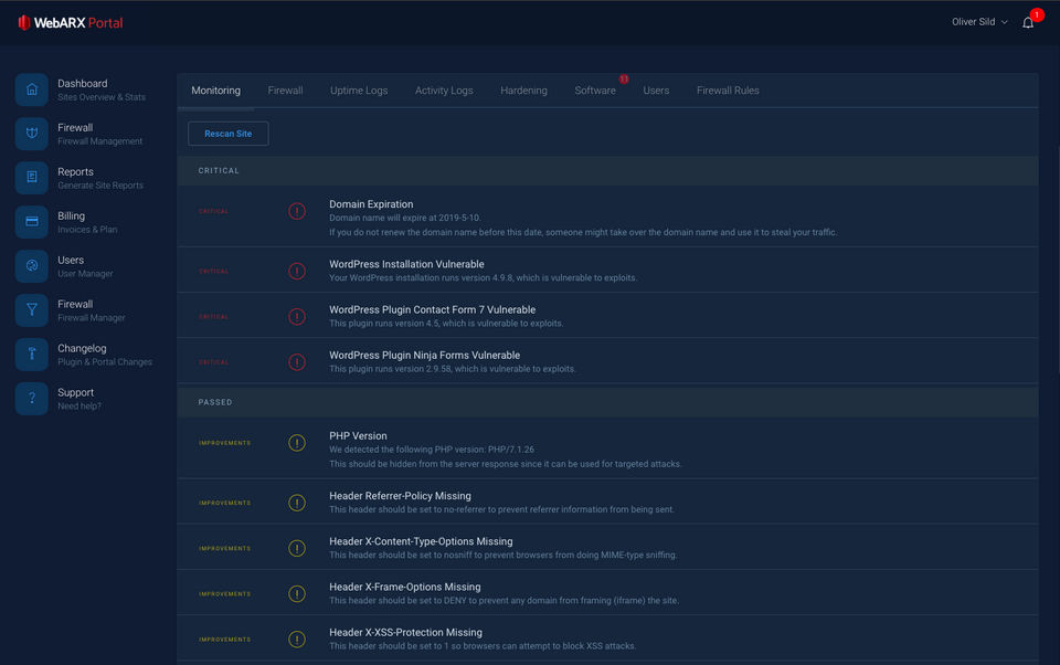 WebARX screenshot 2
