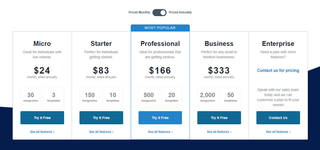 WebMerge pricing 1