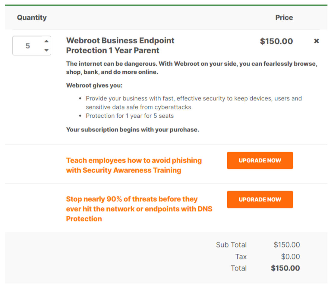 Webroot Business Endpoint Protection pricing 1