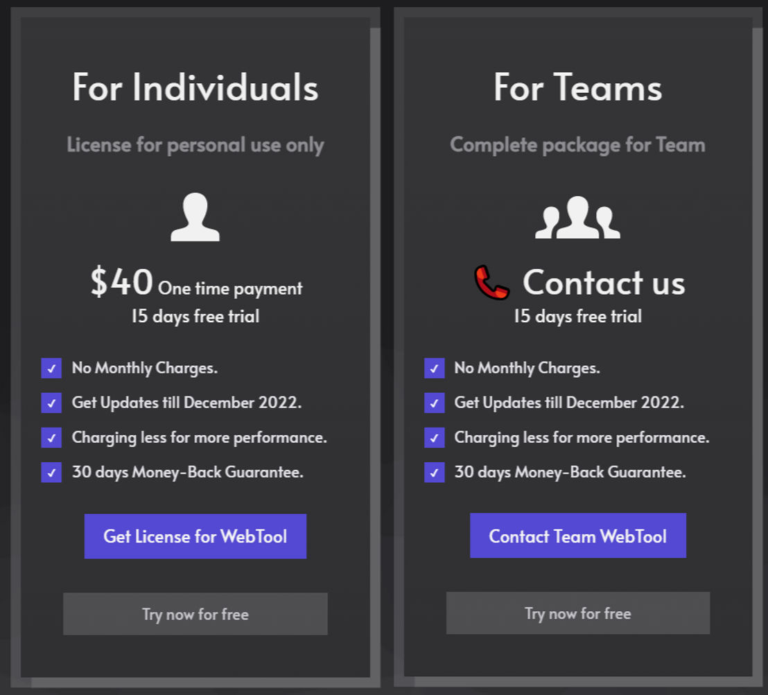 WebTool screenshot 1