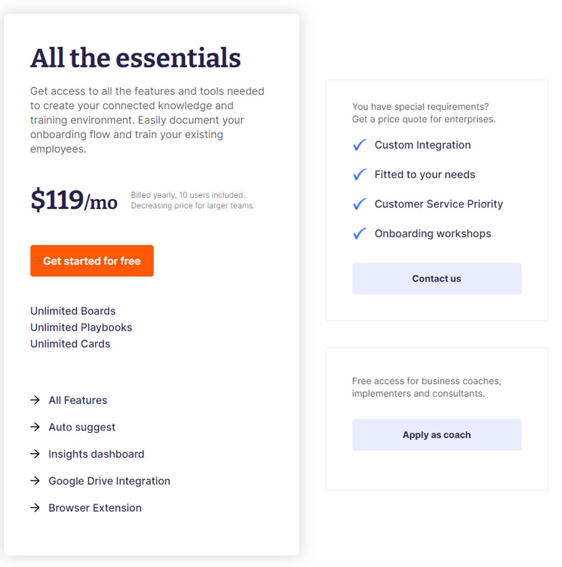 Whale pricing