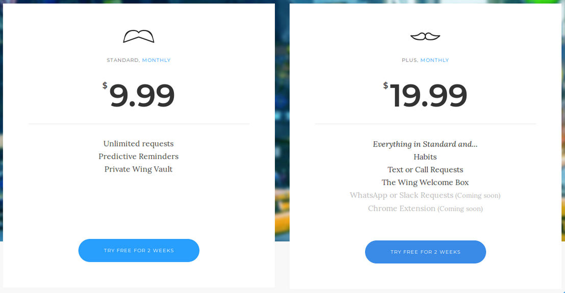 Wing pricing 2