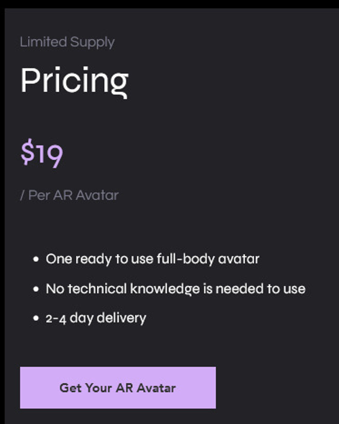 Woah AR pricing 1