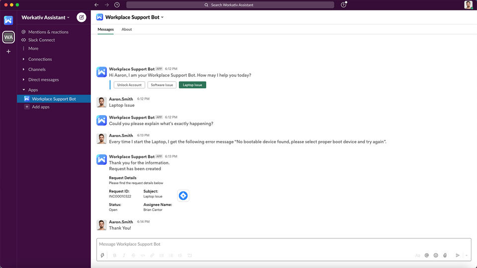 Workativ Assistant screenshot 4