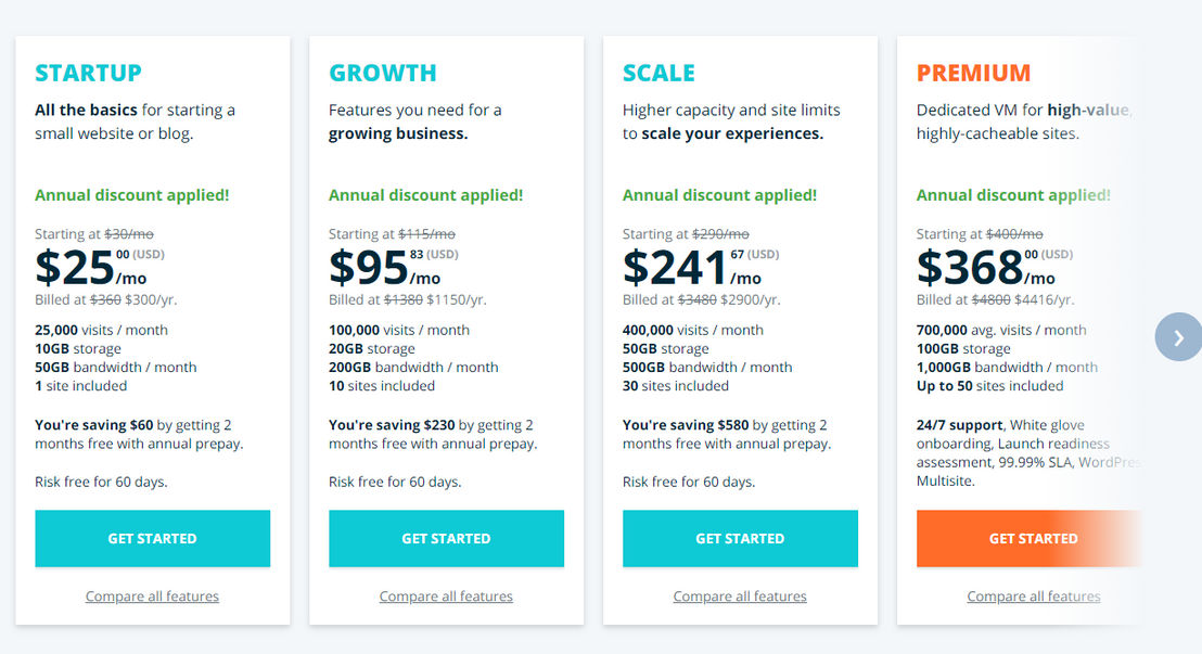 WP Engine pricing 1