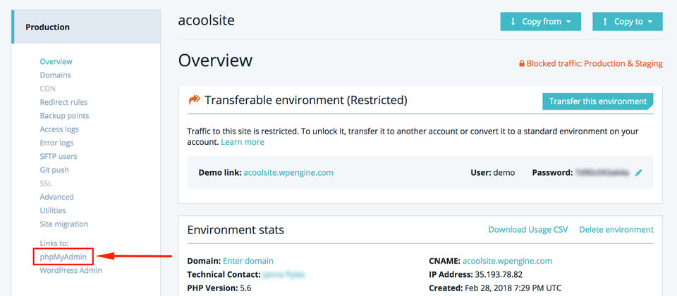 WP Engine screenshot 2
