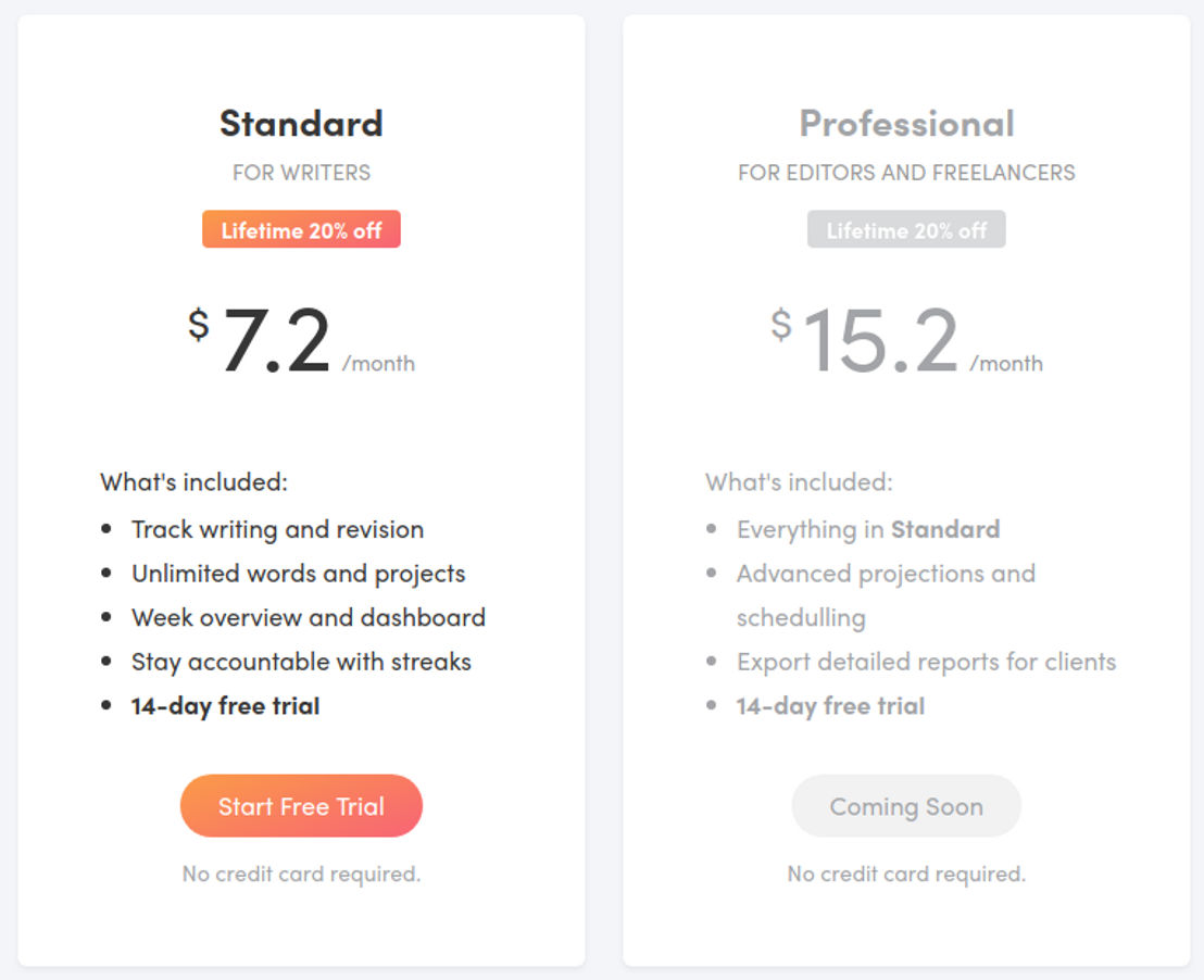 Writing Analytics pricing 1