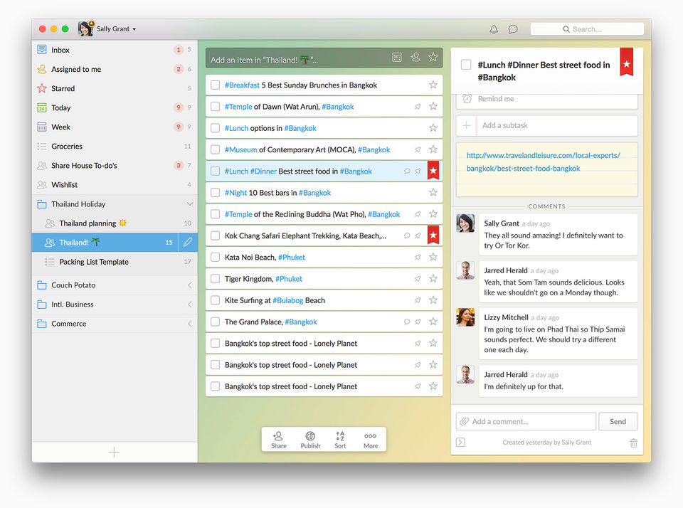 Wunderlist screenshot