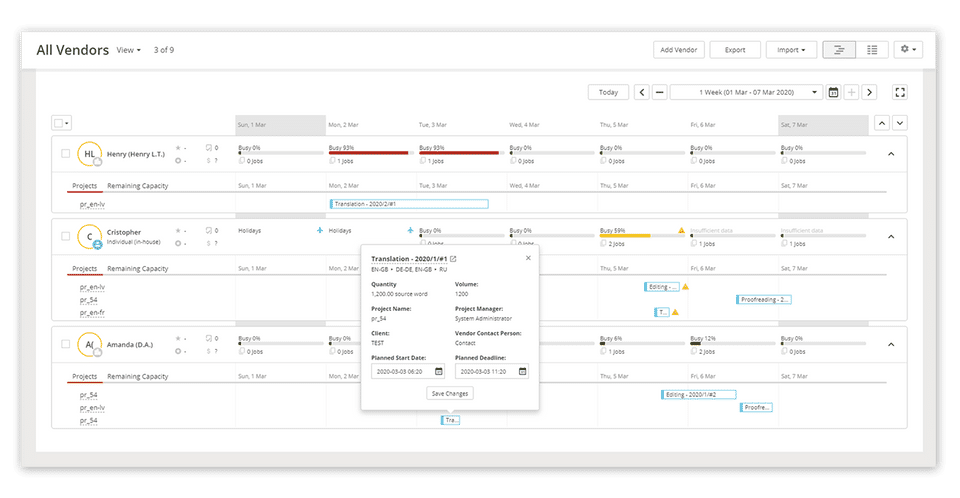 XTRF TMS screenshot 2