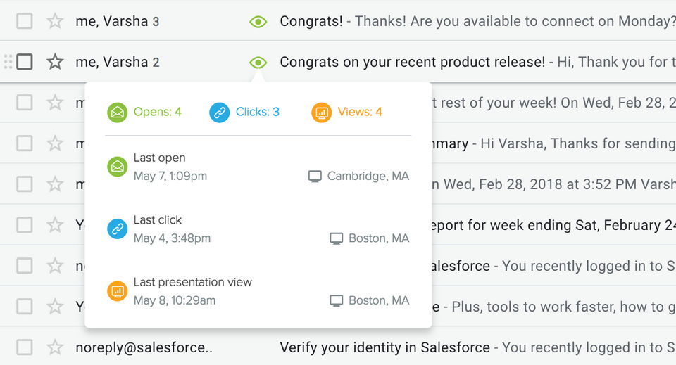 Yesware screenshot 2