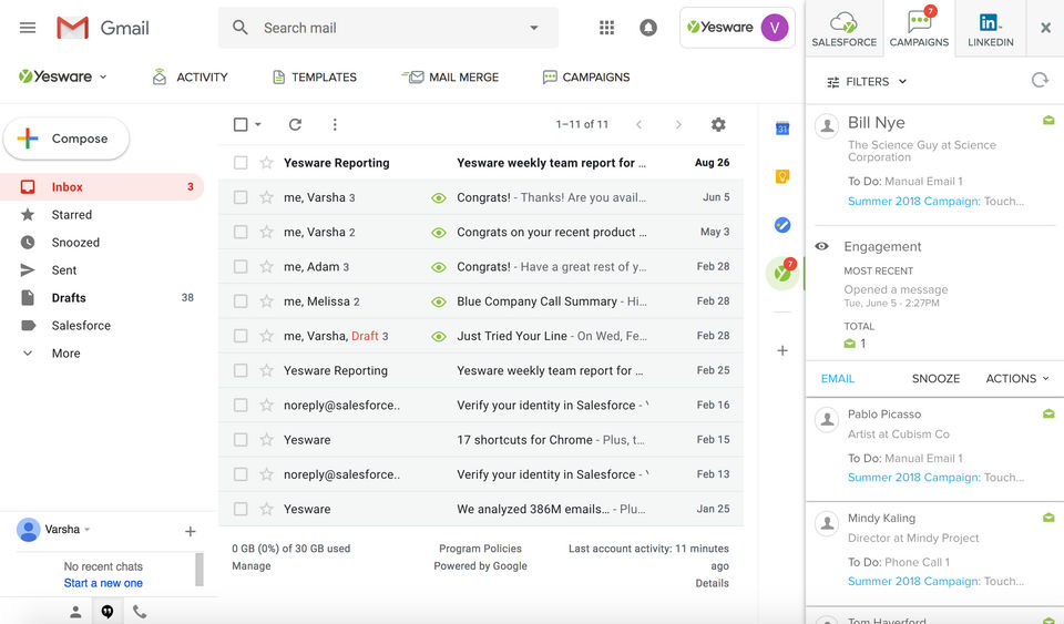 Yesware screenshot 3