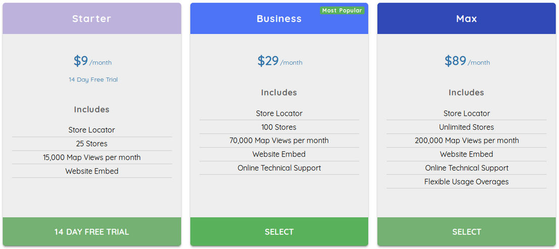 Your Store Locator pricing 1