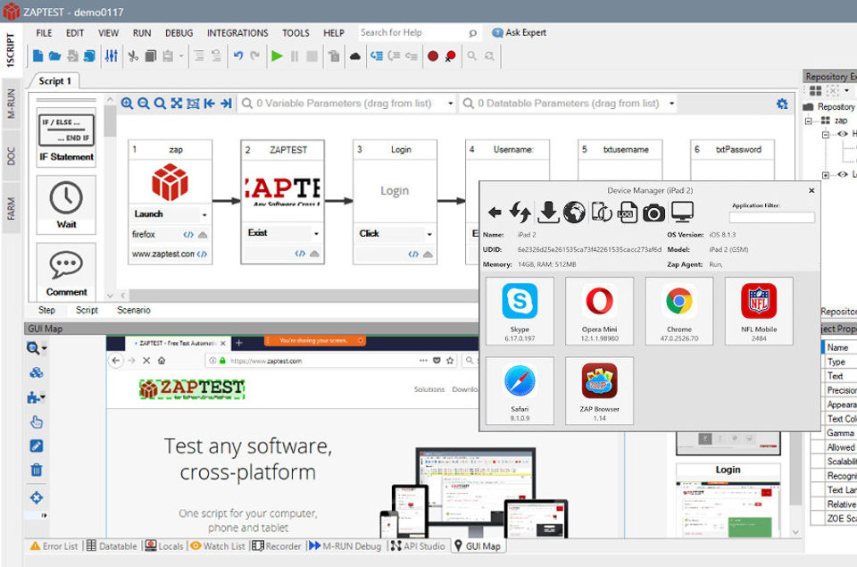 ZAPTEST screenshot 1