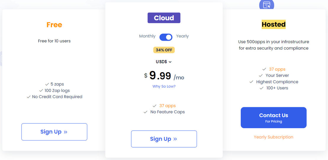 ZapUp by 500apps pricing 1