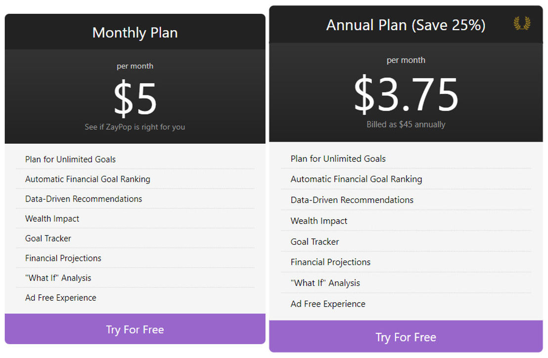 ZayPop pricing 1