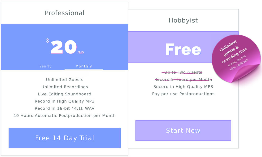 Zencastr pricing 1