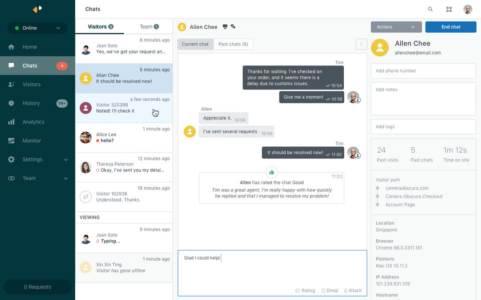Zendesk Chat screenshot 1