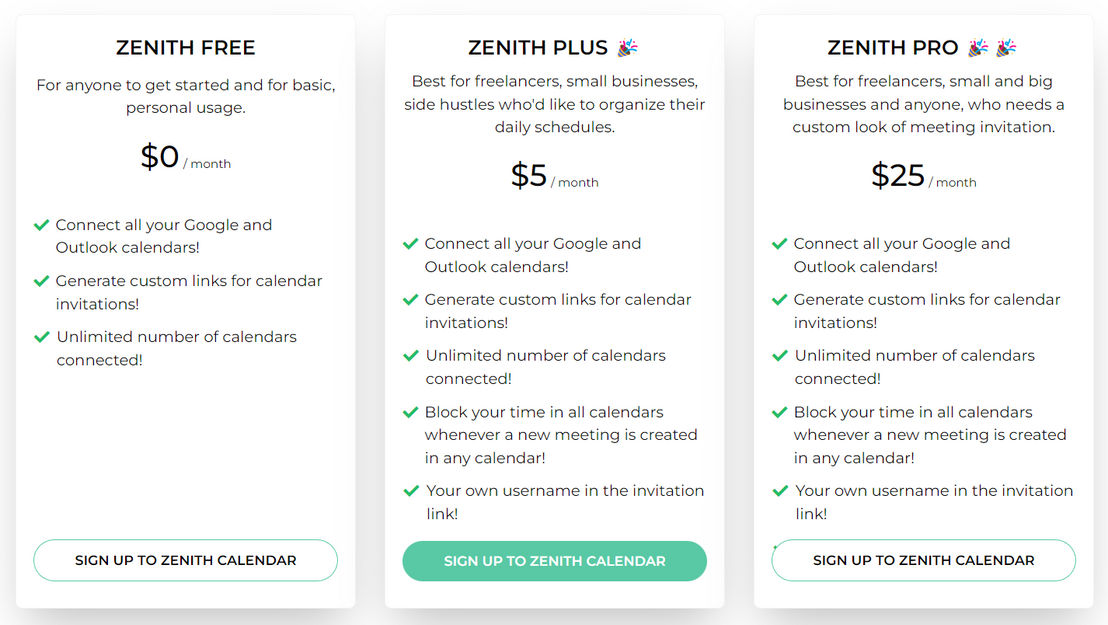 Zenith pricing 2