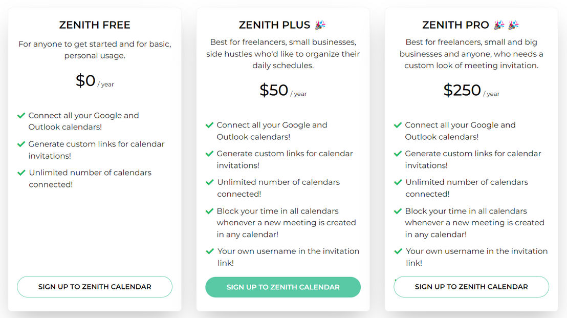 Zenith pricing 1