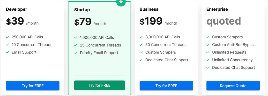 ZenRows pricing 1