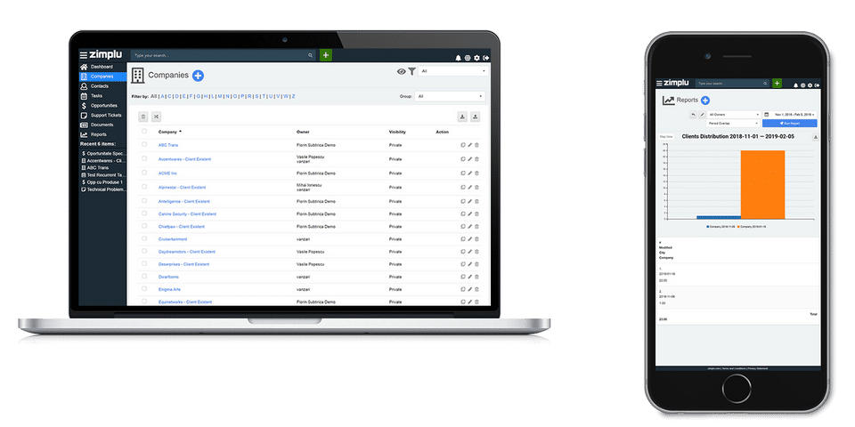 Zimplu CRM screenshot 1