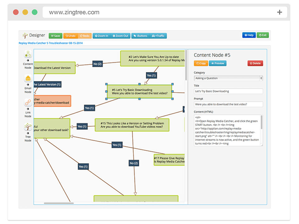 Zingtree screenshot 1