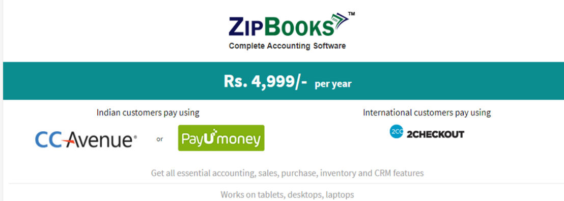 ZipBooks pricing 1