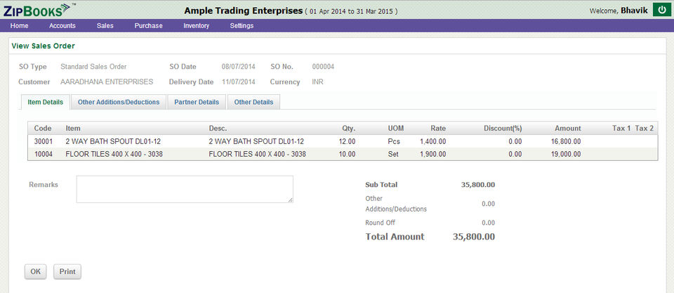 ZipBooks screenshot 1