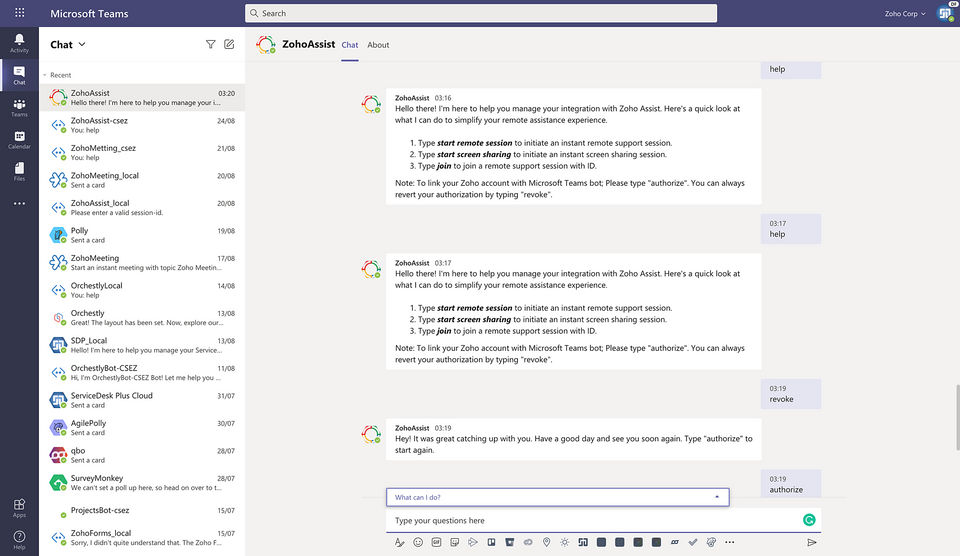 Zoho Assist screenshot