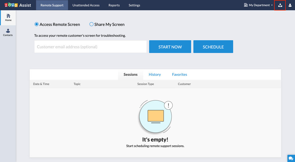 Zoho Assist screenshot