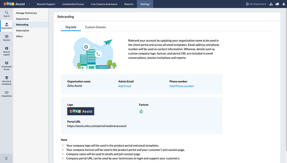 Zoho Assist screenshot