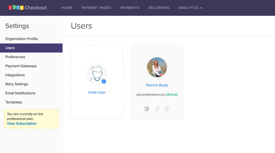 Zoho Checkout screenshot